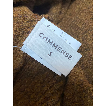 Commense Womens Brown Knit Long Sleeve Button Down Crop Cardigan Sweater Top S