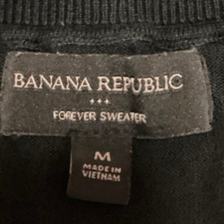 Banana Republic Black Cotton V Neck Long Sleeve Forever Sweater Top Size M