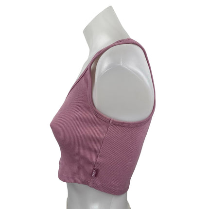 Aritzia TNA Pink Sculpt Ribbed Knit Sleeveless Scoop Cami Tank Crop Top Size S