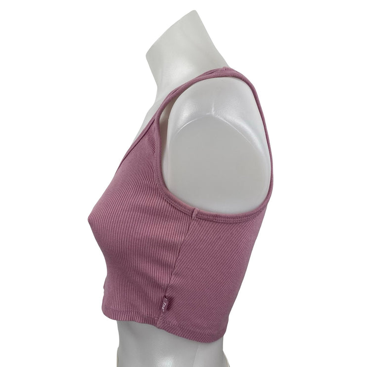 Aritzia TNA Pink Sculpt Ribbed Knit Sleeveless Scoop Cami Tank Crop Top Size S