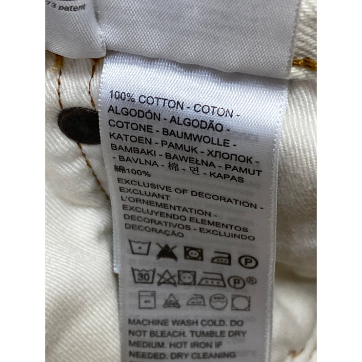 Levi's 501 '93 Mens White Skinny Leg Frayed Cut-Off Rodeo Boots Shorts Size 30