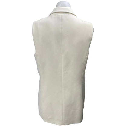 Joie Women's White Sleeveless One Button Notch Colalr Blazer Vest Jacket Size 6