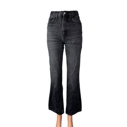 Zara Women's Black High Waisted Slim Fit Ankle Bootcut Flare Denim Jeans Pants 0