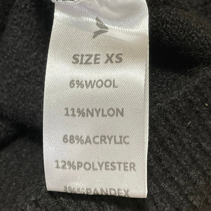NEW RUVE Black High Waisted Ribbed Knit Fold Button Mini Pencil Skirt Size XS