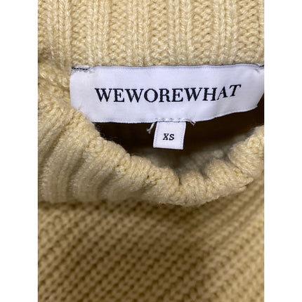 WeWoreWhat Women's Cream Yellow Ribbed Knit Turtleneck Cropped Sweater Size XS
