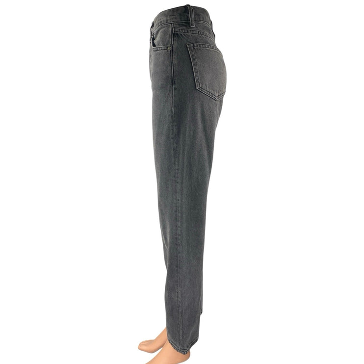 Reformation Cynthia Patch High Rise Straight Women's Black Denim Jeans Size 24
