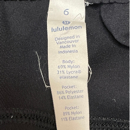 Lululemon Women's Black Elastic Waist Drawstring Tapered Casual Trouser Pants 6