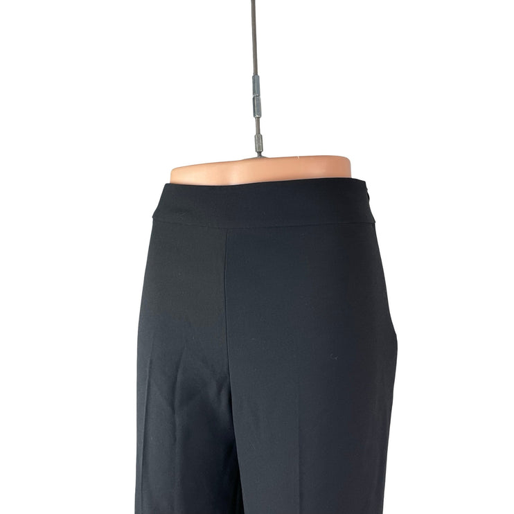 Zara Women's Black Pull On High Waisted Straight Wide Leg Trousers Pants Size XS