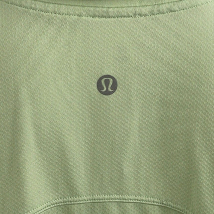 Lululemon Women's Green Quick Dry Short Sleeve Tennis Gold Athletic Polo Shirt M