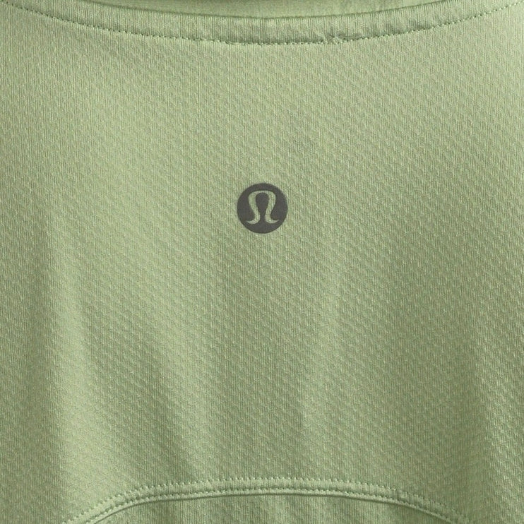 Lululemon Women's Green Quick Dry Short Sleeve Tennis Gold Athletic Polo Shirt M