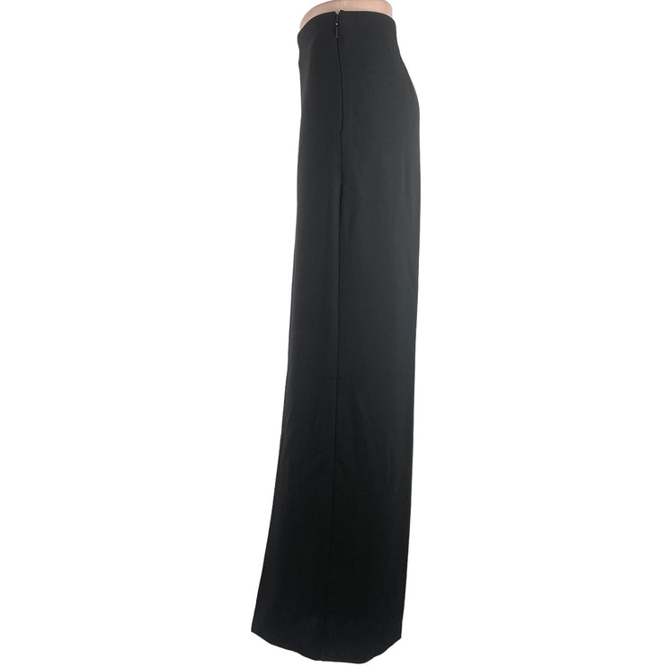 Mango MNG NWT Black Straight Wide Leg High Rise Career Business Ankle Pants Sz 6