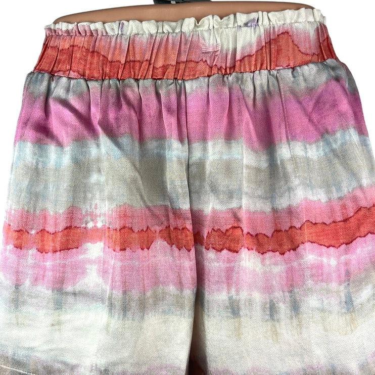 Rails Womens Multicolor Striped Tie Dye Wide Leg High Rise Pull On Shorts Sz XS