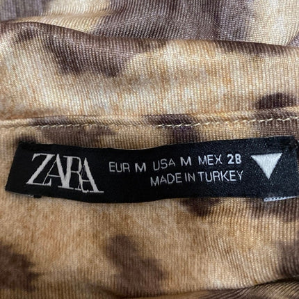 Zara Beige Leopard Animal Print Sleeveless Cami Camisole Tank Bodysuit Top Sz M