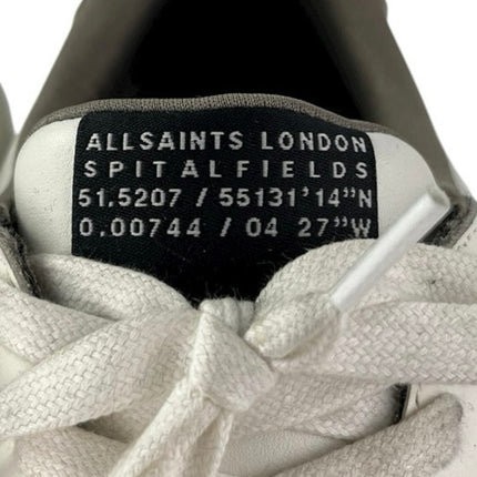 AllSaints VIX Women;s White Leather Low Top Athletic Trainers Sneakers Shoes 7