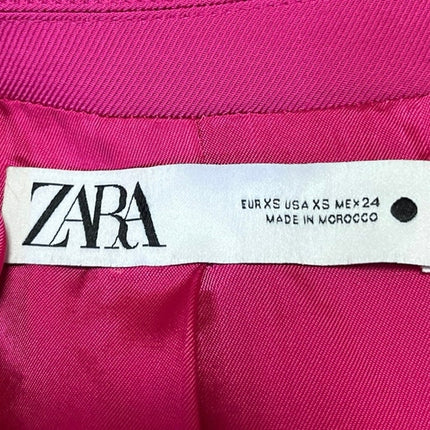 Zara Women's Fuchsia Pink Double Breasted Notch Collar Blazer Coat Jacket Sz XS