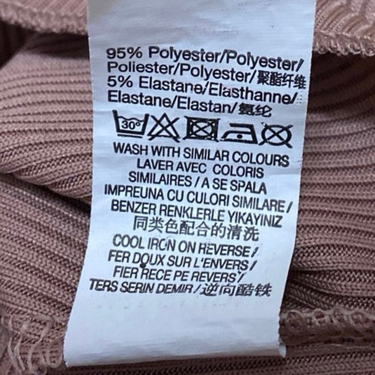 Missguided Brown Ribbed Knit Sleeveless Square Neck Cami Tank Crop Top Size 4