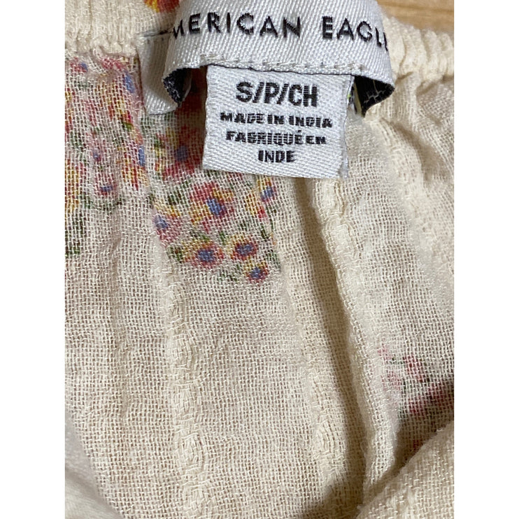 American Eagle Butterfly Cut-Out Twist Puff Sleeve Mini Flare A-Line Dress Sz S