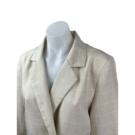 Nasty Gal What A Great Square Plaid Check Double Breasted Blazer Coat Jacket 6