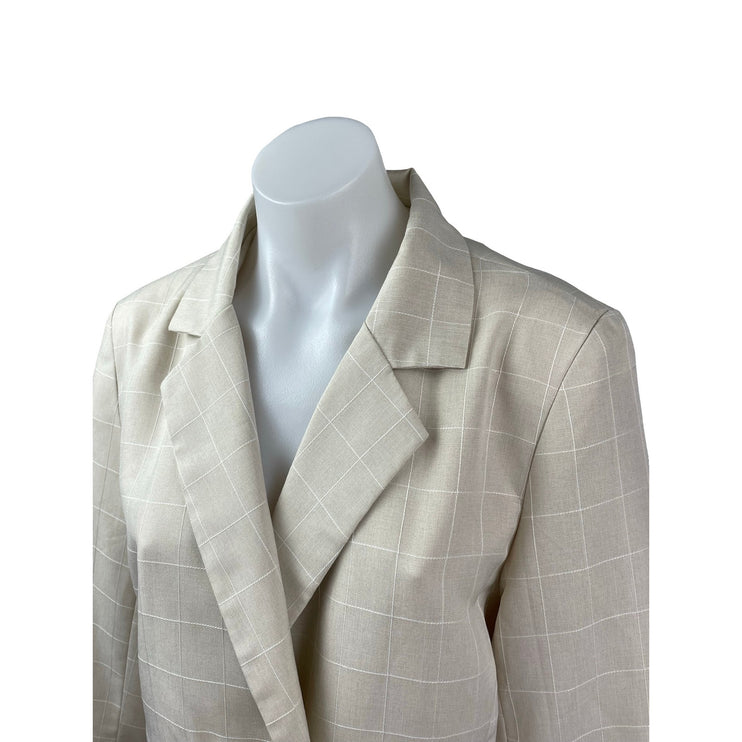 Nasty Gal What A Great Square Plaid Check Double Breasted Blazer Coat Jacket 6
