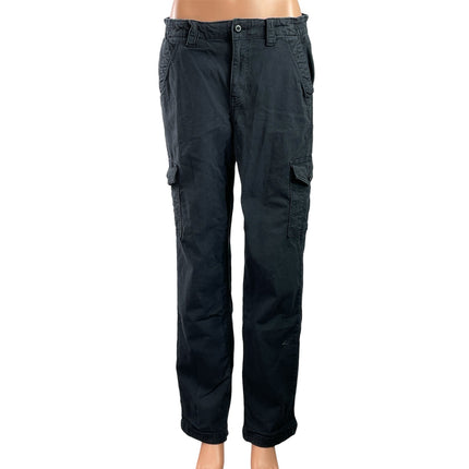 American Eagle Women's Black Stretch Straight Leg Cargo Trousers Jeans Pants 8