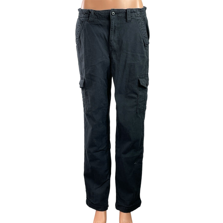 American Eagle Women's Black Stretch Straight Leg Cargo Trousers Jeans Pants 8