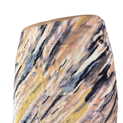 Aritzia Babaton Multicolor Abstract Striped High Waisted Midi Slip Skirt Size 2