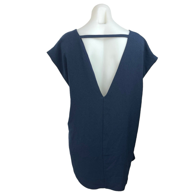 Slate & Willow Women's Blue Cap Sleeves with Back Cutout Lexi Shift Dress Size M