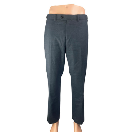 Indochino Men's Gray Mid Rise Slim Straight Leg Trousers Dress Pants Size 34x30