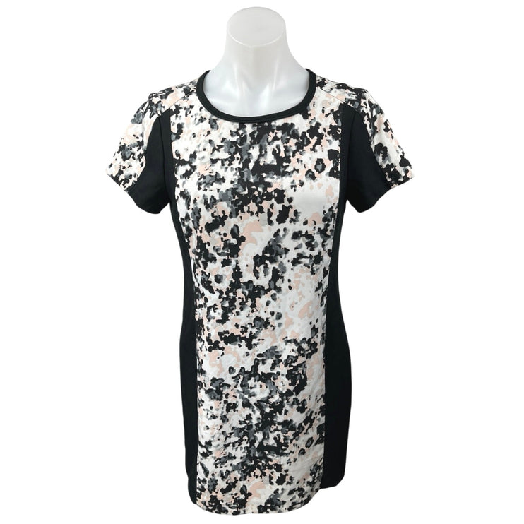 Banana Republic Black Multicolor Camo Short Sleeve Mini Pencil Sheath Dress 2