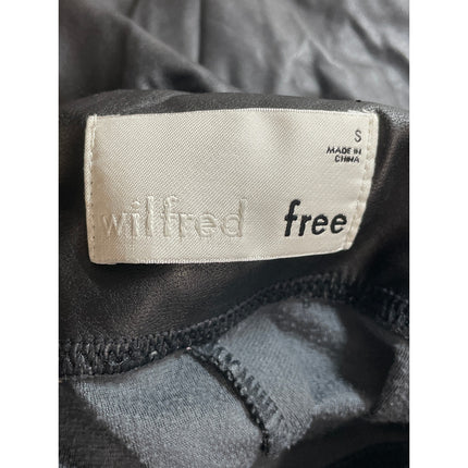 Aritzia Wilfred Free Women's Black High Rise Faux Leather Vegan Leggings Pants S