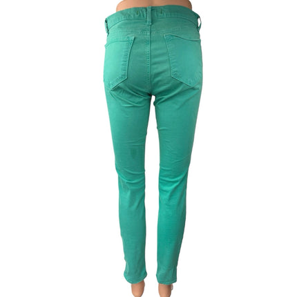 J Brand Saint Tropez Teal Green Mid Rise Skinny Stretch Trousers Jeans Pants 27