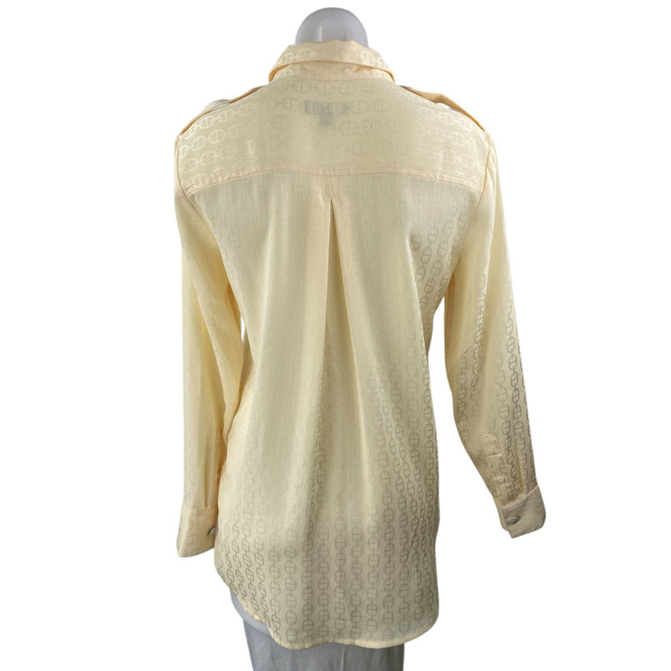 J.Crew Women's Yellow Loop Collared Long Sleeve Button Down Shirt Blouse Top XXS