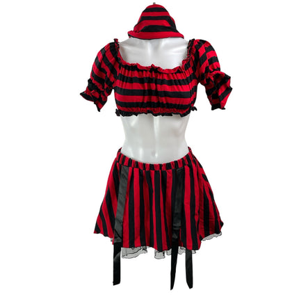 Trickz N' Treatz Shiver Me Timbers Pirate Costume Black Red 2 Piece Sets Size S