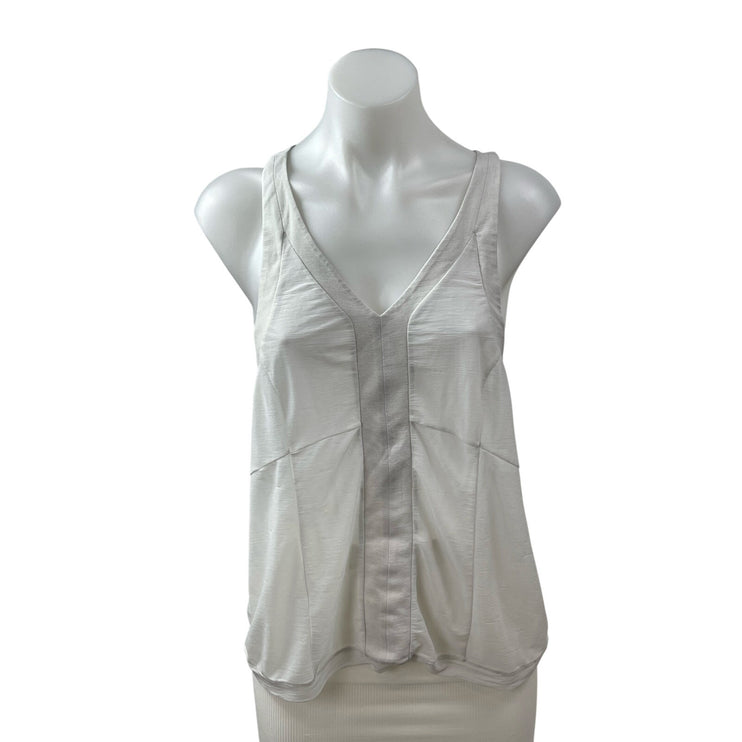 Alo Yoga Women's White V Neck Sleeveless Sports Athletic Activewear Tank Top M