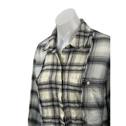 Rails Ronin Mixed Plaid Flannel Collared Long Sleeve Button Down Shirt Top Sz M