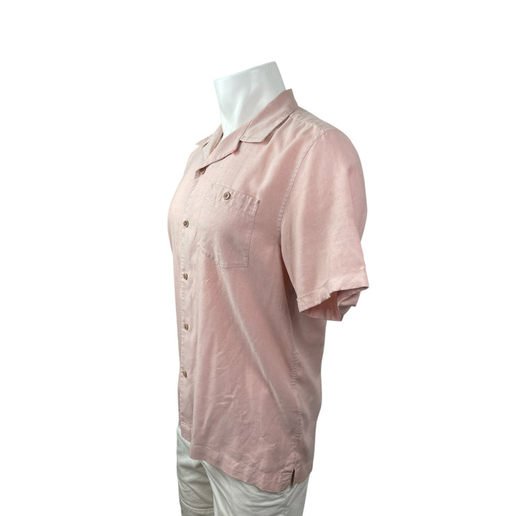 Ted Baker Men's Pink Chest Pocket Short Sleeve Button Down Shirt Top Size M