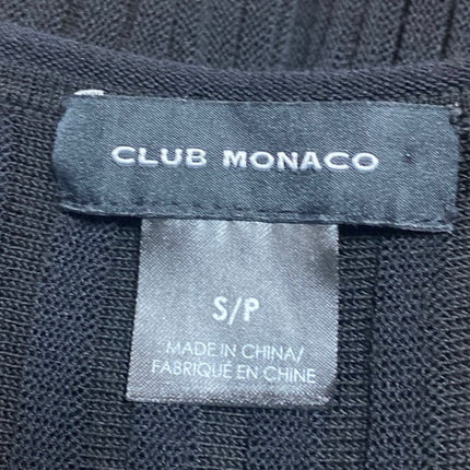 Club Monaco Women's Black Rib Knit Boatneck Long Dolman Sleeve Sweater Top Sz S