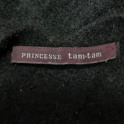 Princesse Tam-Tam 100% Cashmere Black V-neck Long Sleeve Pullover Sweater Top S