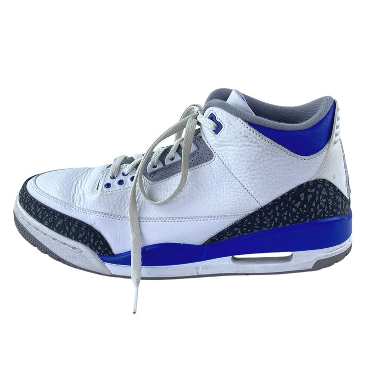 Nike Air Jordan 3 Retro Racer Men's White Blue Basketball Sneakers Shoes Size 12