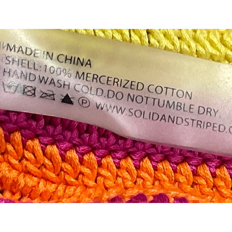 Solid & Striped Azalea Women's Multicolor Crochet Halter Top Bikini Swimwear XL