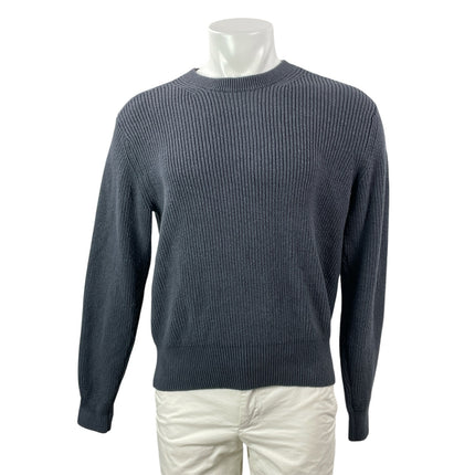 BUCK MASON Men's Gray Long Sleeves Ribbed Knit Crew Neck Pullover Sweater Top L