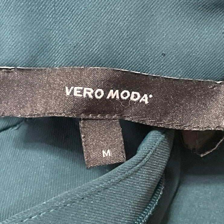Vero Moda Women's Green High Waisted Straight Leg Ankle Capri Trousers Pants M