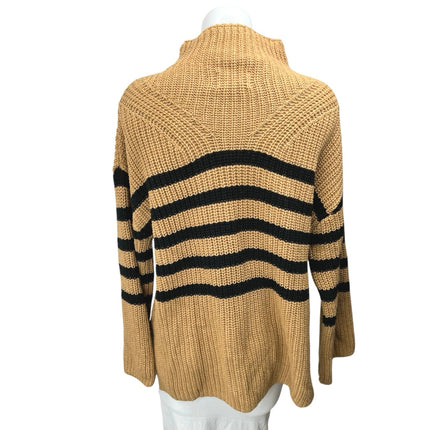 Old Navy Women's Brown Black Striped Turtleneck Pullover Sweater Top Size S