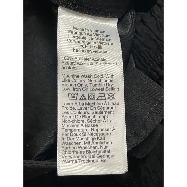 J.Crew Women's Black Pull On High Waisted Wide Leg Baggy Trousers Pants Size L