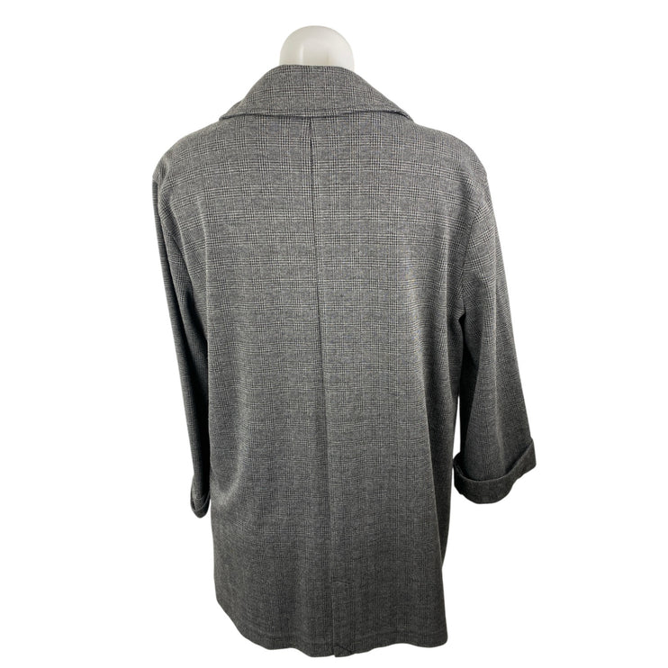 Madewell Women's Gray Plaid Knit Oversized Long Sleeve Cardigan Coat Sweater M