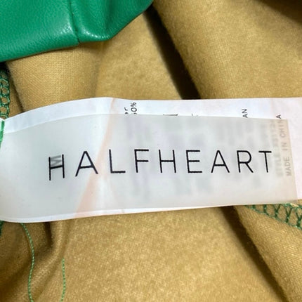Half Heart Green Leather Sleeveless Strapless Mini Bodycon Tank Tube Dress Sz M