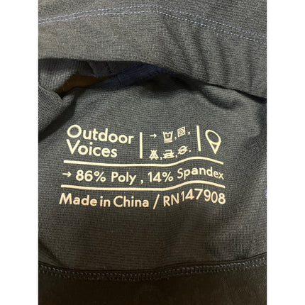 Outdoor Voices Blue Black Sleeveless Racerback Colorblock Athletic Crop Top Sz S