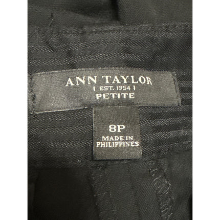 Ann Taylor Women's Black Mid Rise Wide Leg Baggy Trousers Dress Pants Size 8P