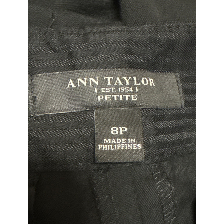 Ann Taylor Women's Black Mid Rise Wide Leg Baggy Trousers Dress Pants Size 8P