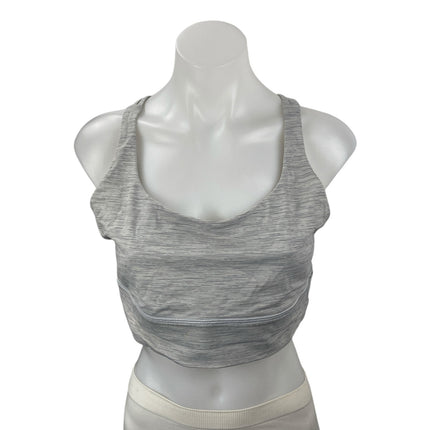 Lululemon Energy Gray Crossback Yoga Workout Athletic Sports Bra Crop Top Sz 12